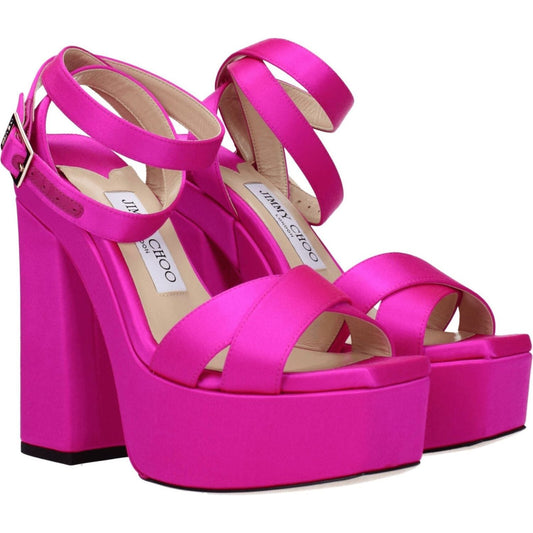 Jimmy Choo Pink Satin Platforms JI-8547462086921-EU36/US6