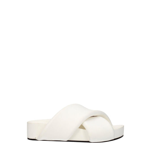 Jil Sander White Leather Slippers