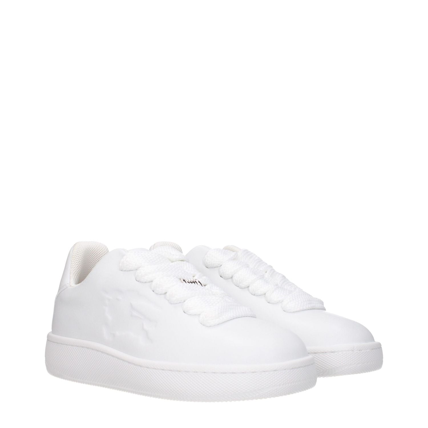 Burberry White Leather Low Top Sneakers