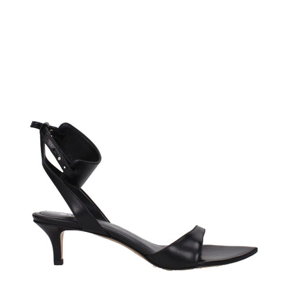Isabel Marant Black Leather Flat Sandals
