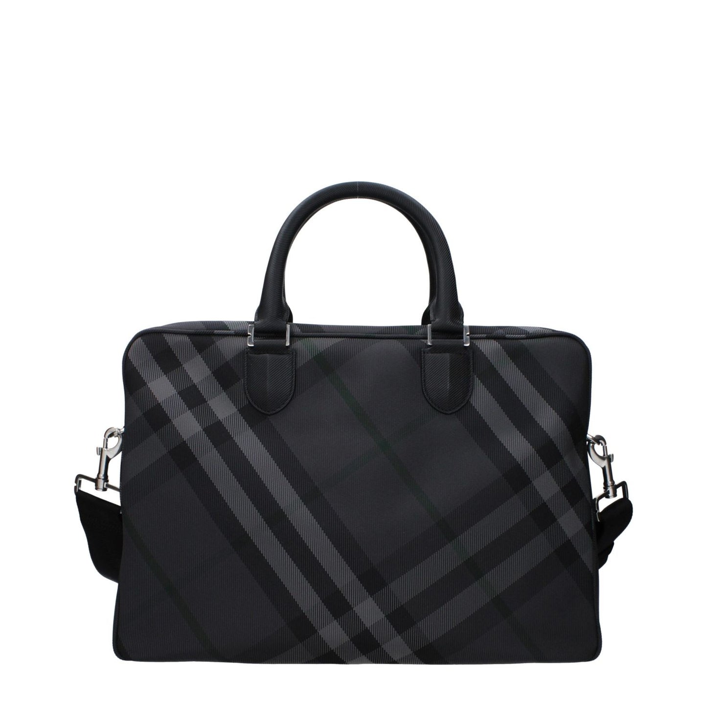 Burberry Gray Fabric Business And Laptop Bag