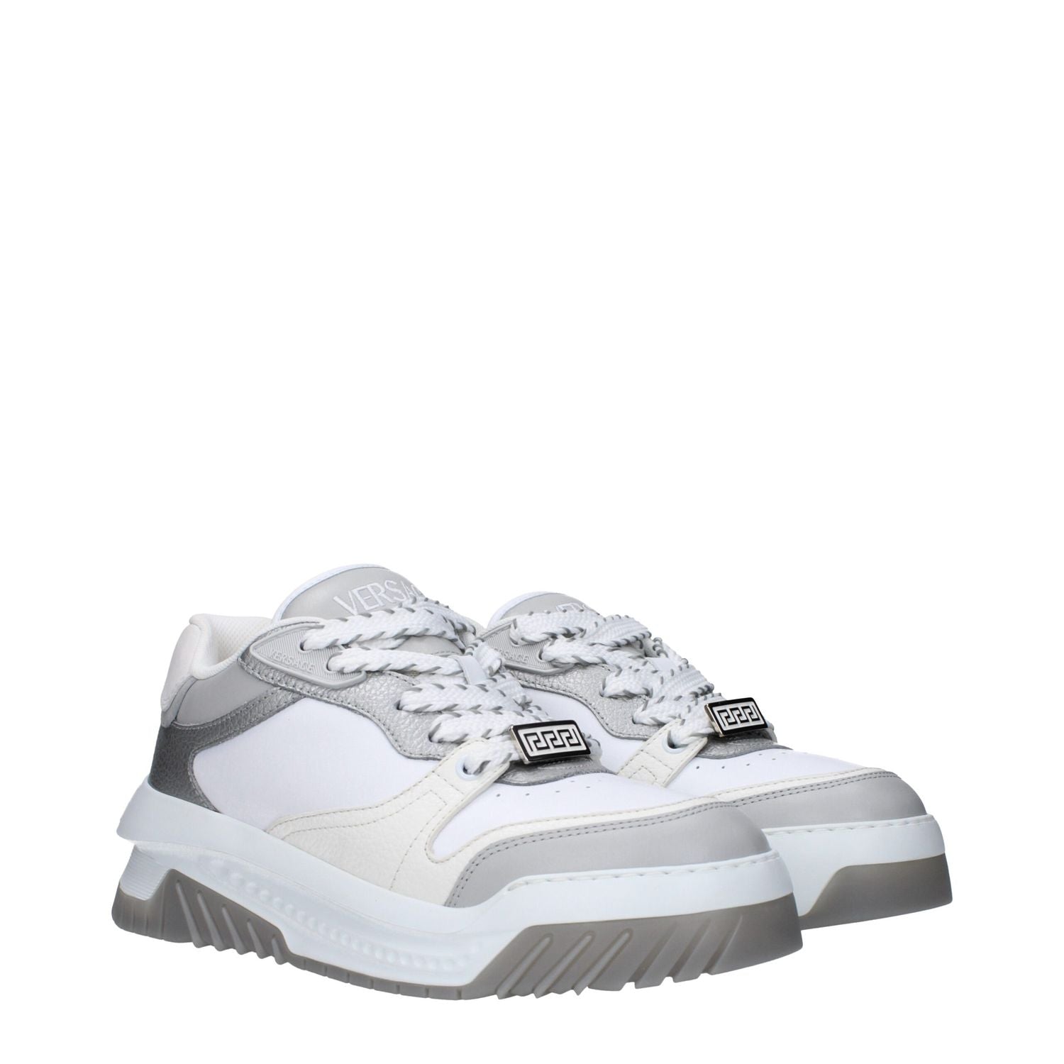 Versace White Leather Chunky Sneakers