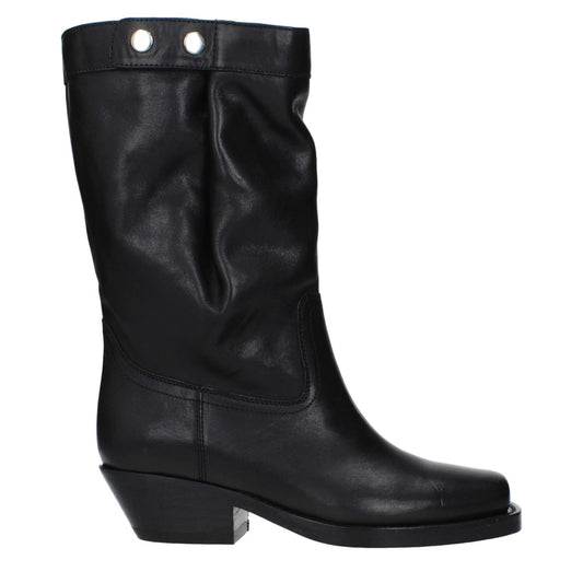 Isabel Marant Black Leather Ankle Boots