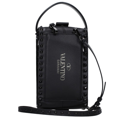 Valentino Garavani Black Leather Clutch Bag