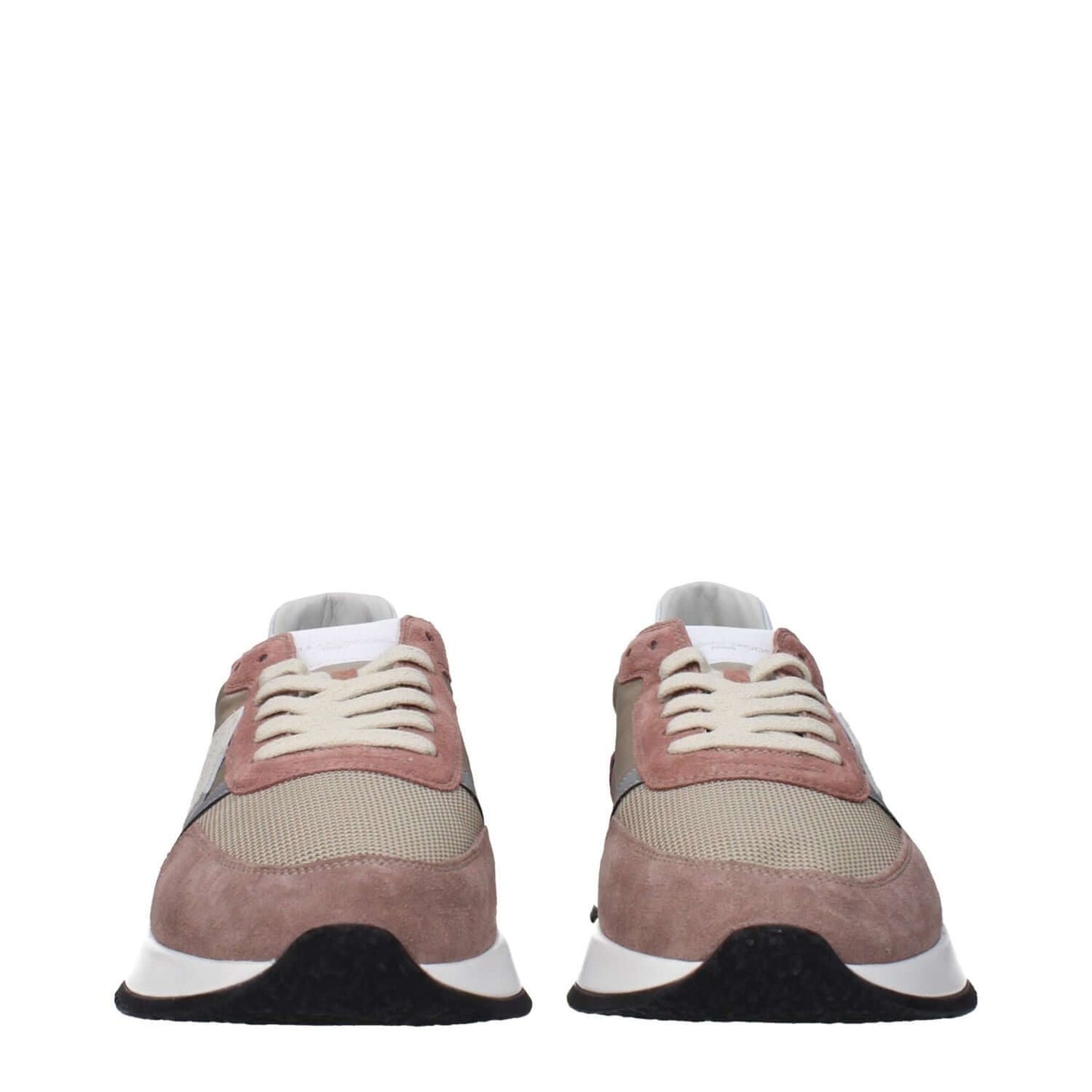 Philippe Model Beige Fabric Low Top Sneakers with front logo, back logo, and side detail, MPN TYLUW0TB242 code F83305