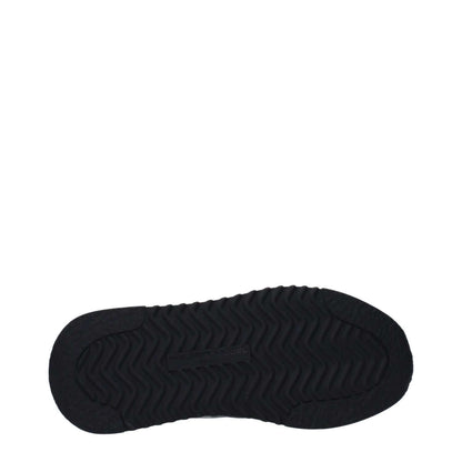 Sole view of Philippe Model Gray Fabric Sneakers with intricate tread pattern, featuring front and back logos, and side detail.