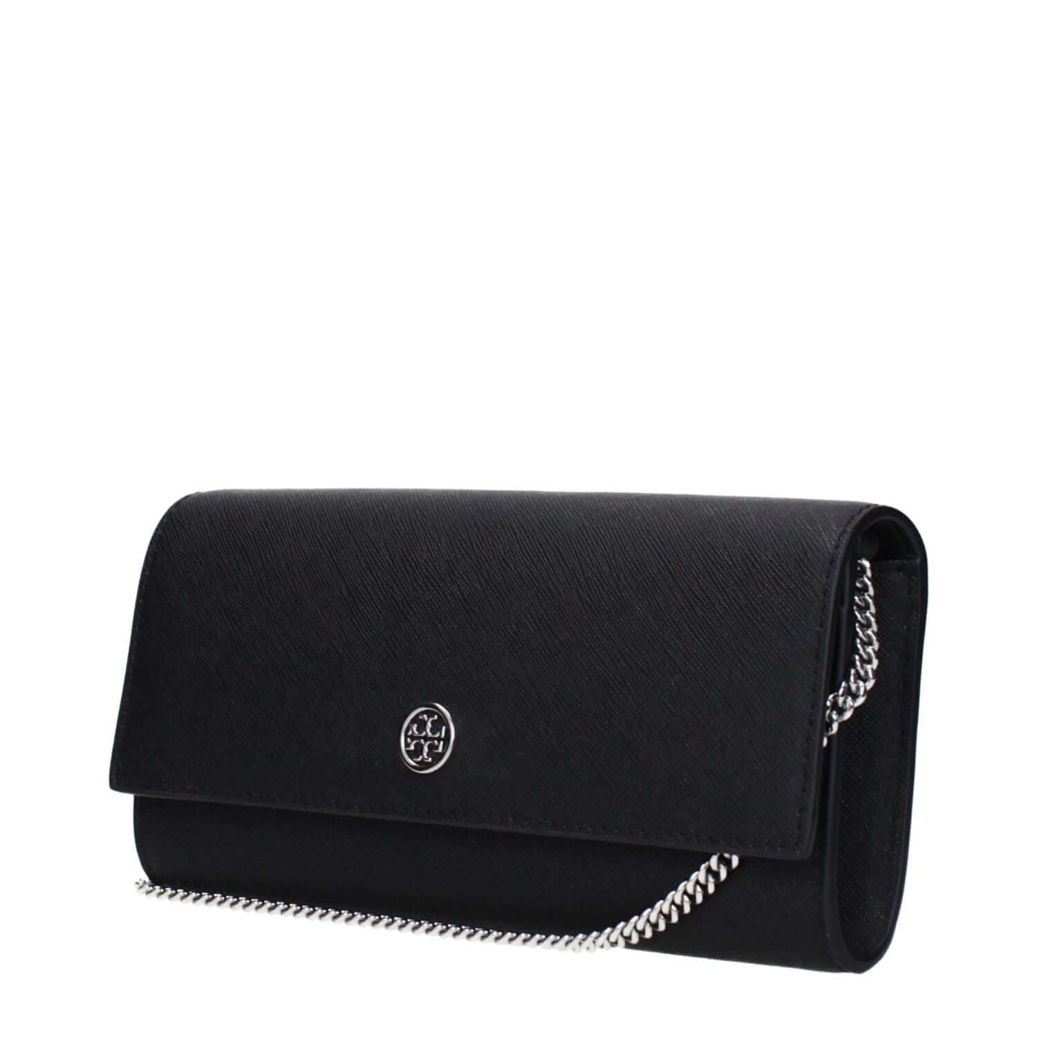 Tory Burch Black Leather Clutch Bag