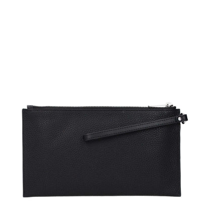 Michael Kors Black Leather Clutch Bag