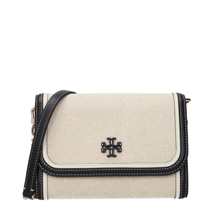 Tory Burch Beige Fabric Clutch Bag with logo and removable shoulder strap, MPN 162969960, code F83425.