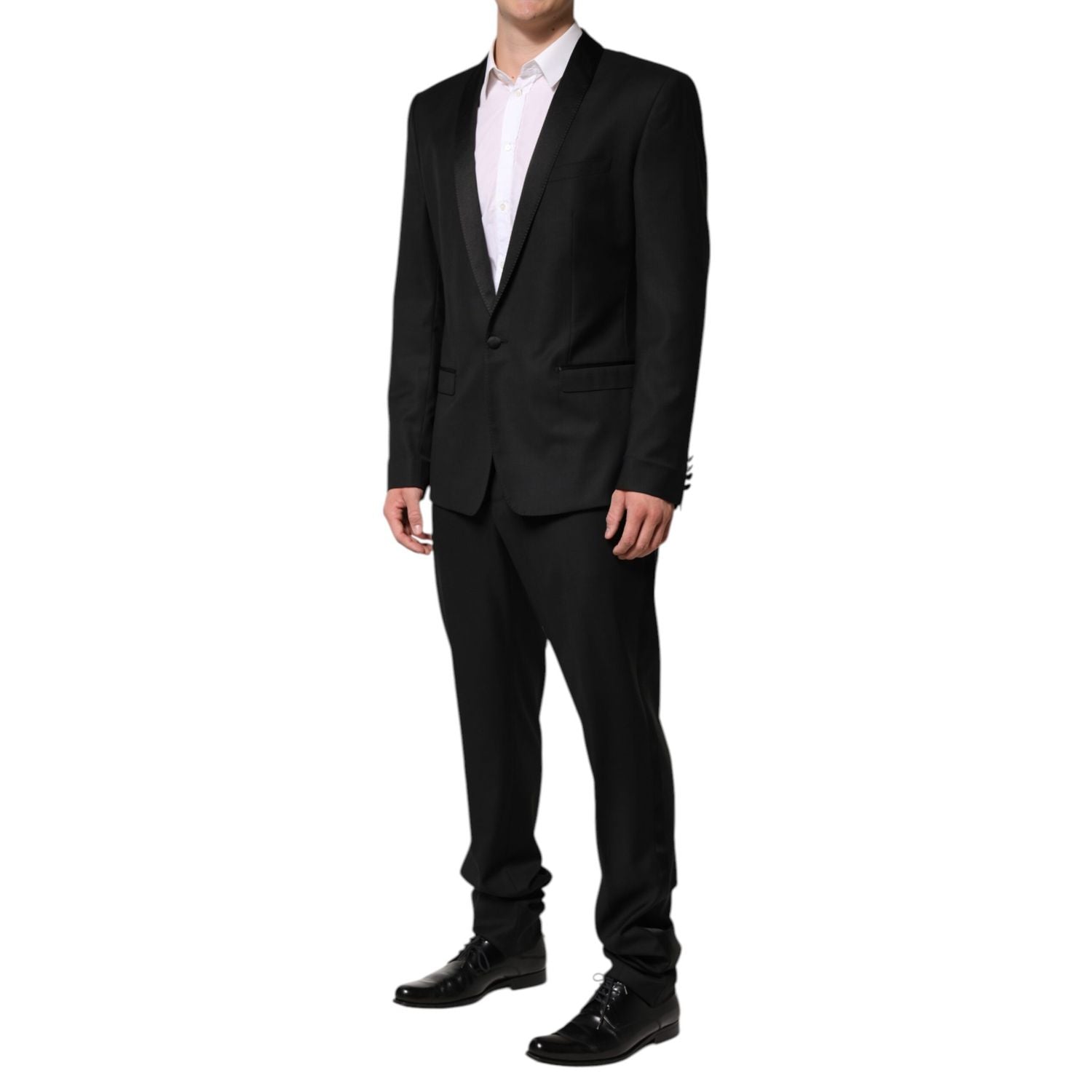 Dolce & Gabbana Black Wool Men Single Breasted 2 Piece Suit