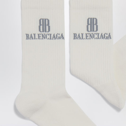 Balenciaga Nano BB socks in white cotton blend 8354964F1B5/R_BALEN-9160_323