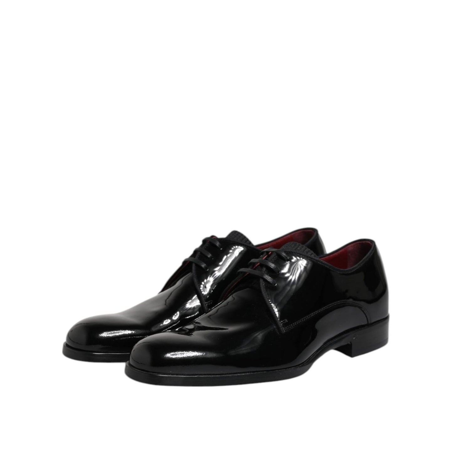 Dolce & Gabbana Black Leather Lace Up Men Derby Formal Shoes