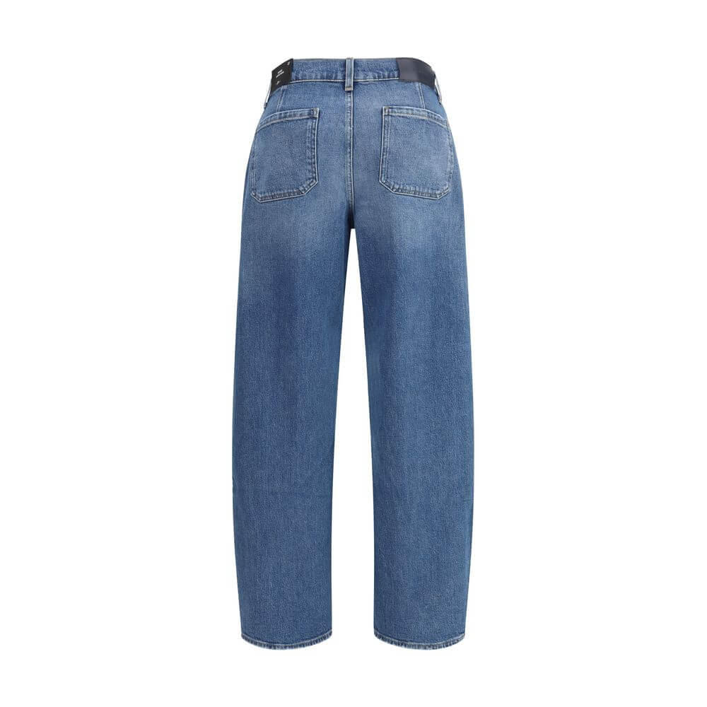 7FOR Light Blue Cotton Relaxed Fit Jeans