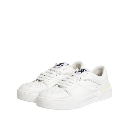 Dolce & Gabbana White Miami Leather Low Top Sneakers Shoes