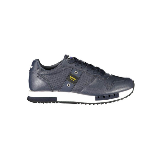 Blauer Blue Leather Men Sneaker with sporty silhouette and bold logo, showcasing urban style and comfort in men's footwear.
