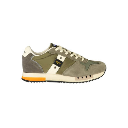 Blauer Green Polyester Men Sneaker with contrast details and removable footbed for comfort.