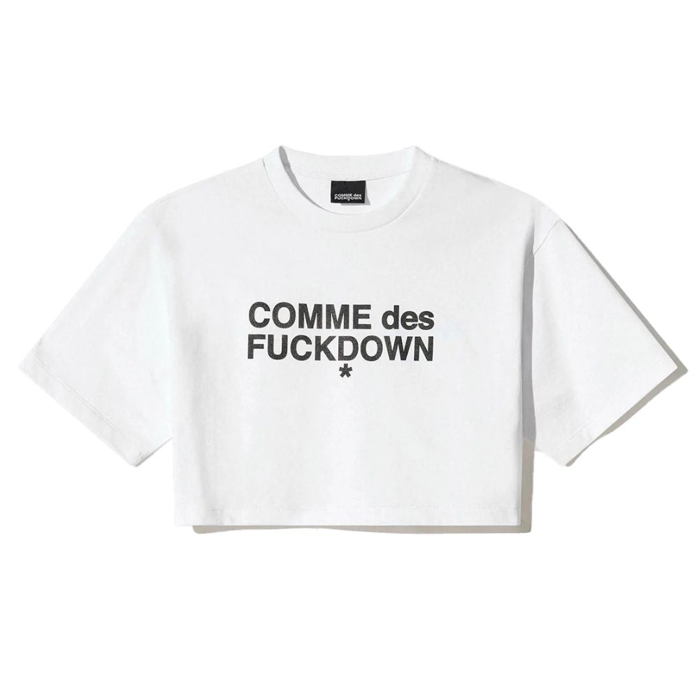 Comme Des Fuckdown White Cotton Women T-Shirt