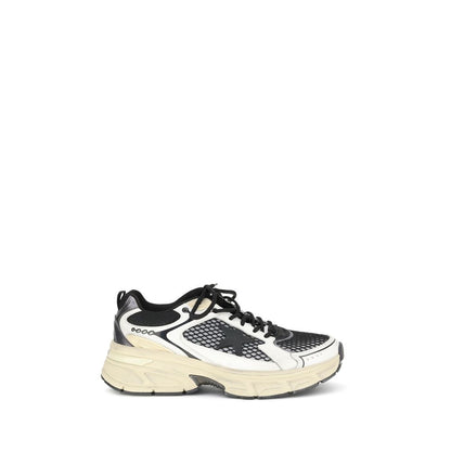 Golden Goose Multicolor Polyester Athletic Sneakers with taupe leather and mesh, featuring a beige TPU star and rose gold leather heel.