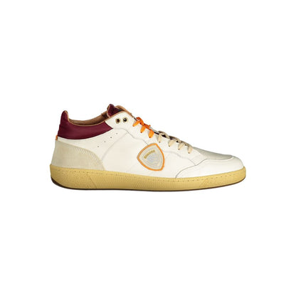 Blauer White Polyester Sneaker with laces and contrasting details, removable footbed, and logo application.