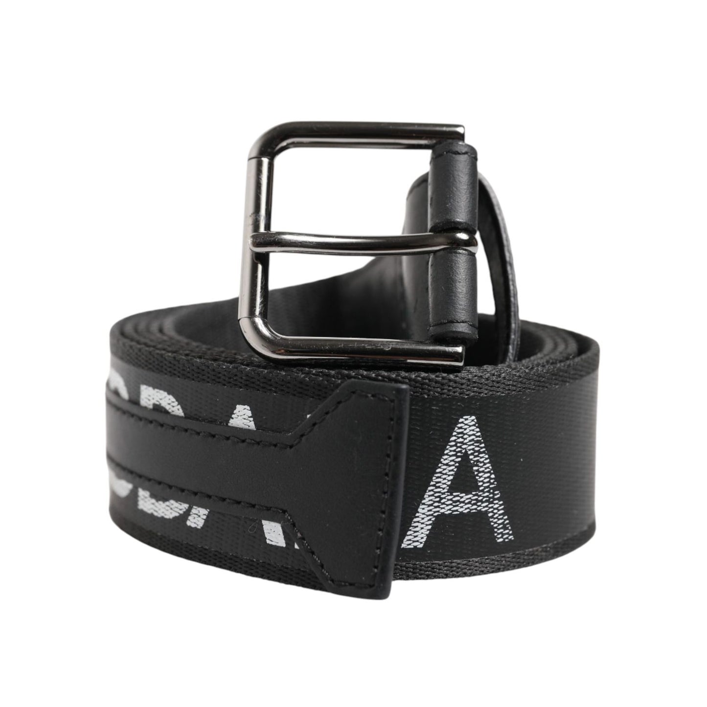Dolce & Gabbana Black Polyester Leather Metal Buckle Belt