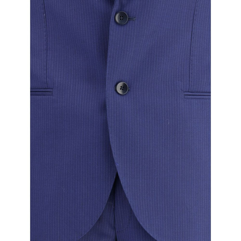 Gi Capri Blue Fleece Wool Suits And Blazer