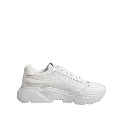 Dolce & Gabbana White Leather Daymaster Low Top Sneakers Shoes