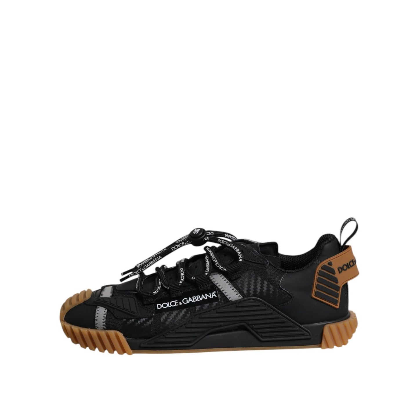 Dolce & Gabbana Black Logo Lace Up Low Top NS1 Sneakers Shoes