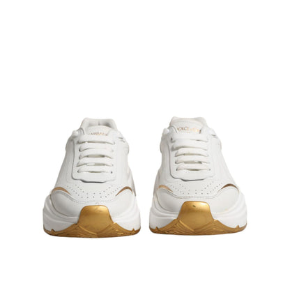 Dolce & Gabbana White Gold Daymaster Low Top Sneakers Shoes