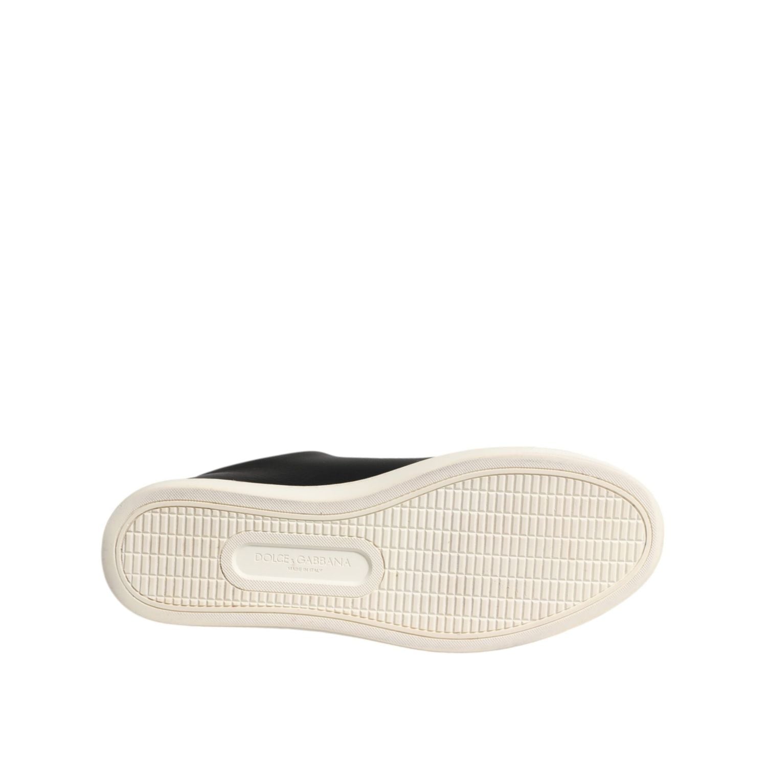 Dolce & Gabbana Black Leather Sacred Heart Sneakers Shoes