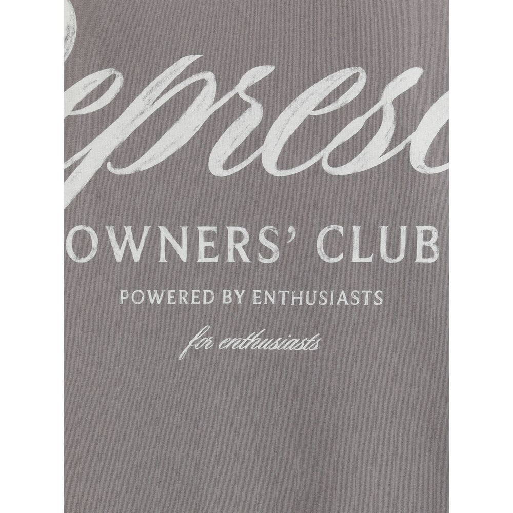 Print detail on Represent Gray Cotton Sweatshirt featuring bold text design reflecting modern urban style.