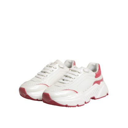 Dolce & Gabbana White Pink Daymaster Low Top Sneakers Shoes