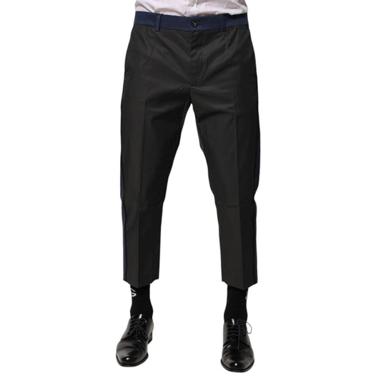 Dolce & Gabbana Gray Blue Cotton 3/4 Chinos Crop Trouser Pants