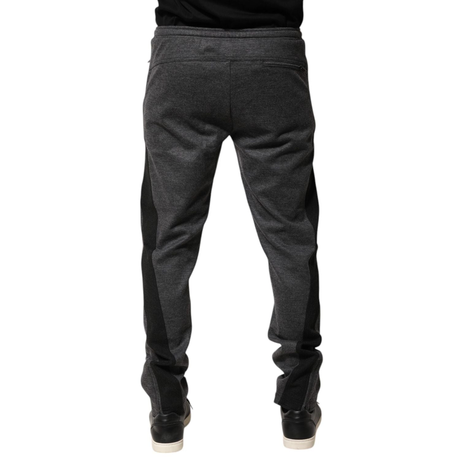 Dolce & Gabbana Gray Black Wool Blend Jogger Sweatpants  Pants
