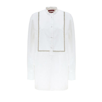 Gucci White Cotton Blouse