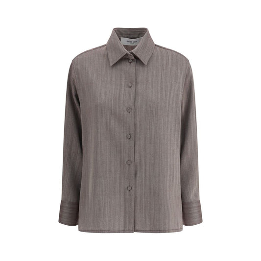 Golden Goose Brown Fleece Wool Dress Shirt