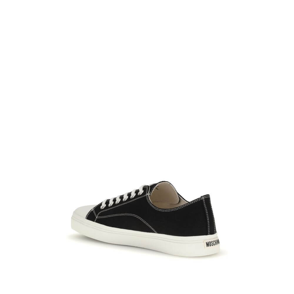 Moschino Black Cotton Low Top Sneakers
