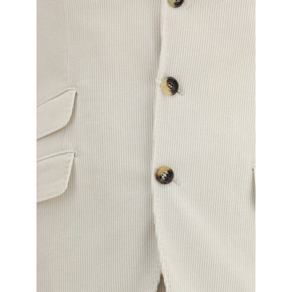 Brunello Cucinelli Cream Cotton Two-Piece Suit