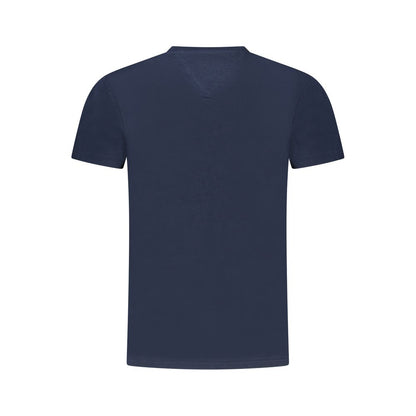 Tommy Hilfiger Blue Cotton Women T-Shirt back view featuring sustainable materials and eco-friendly design