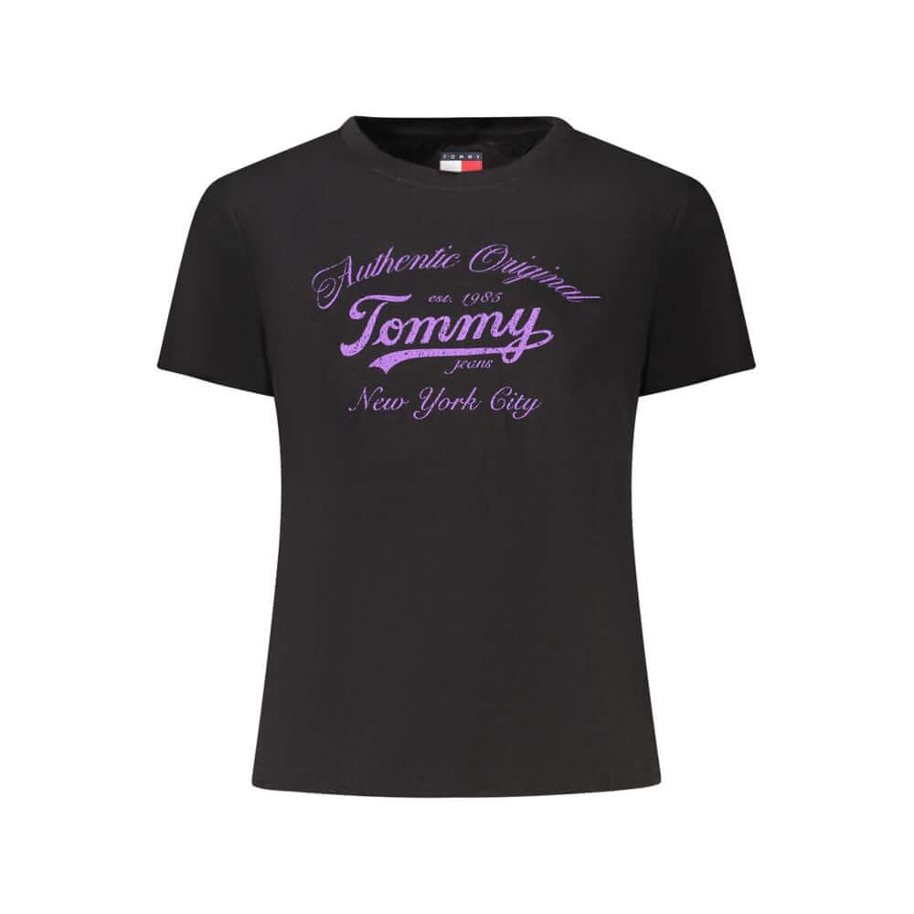 Tommy Hilfiger Black Cotton Women T-Shirt