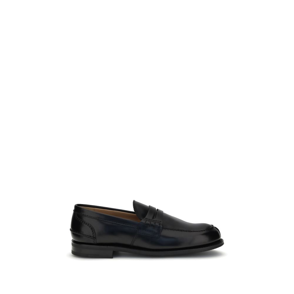Church's Black Calf Leather Bos Taurus Slip-On Loafers showcasing elegant craftsmanship and style.