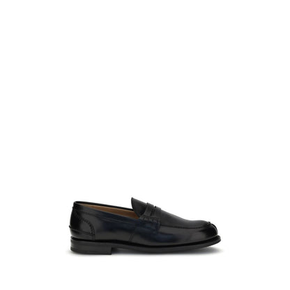 Church's Black Calf Leather Bos Taurus Slip-On Loafers showcasing elegant craftsmanship and style.