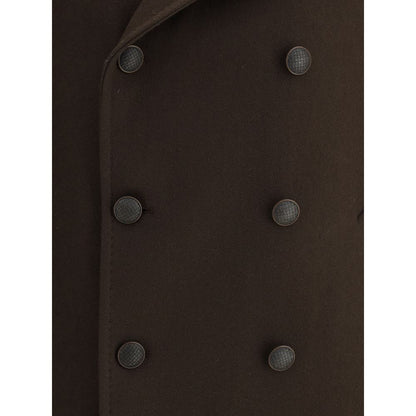Tagliatore Brown Wool Coat