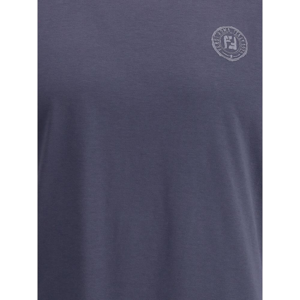Fendi Blue Cotton T-Shirt