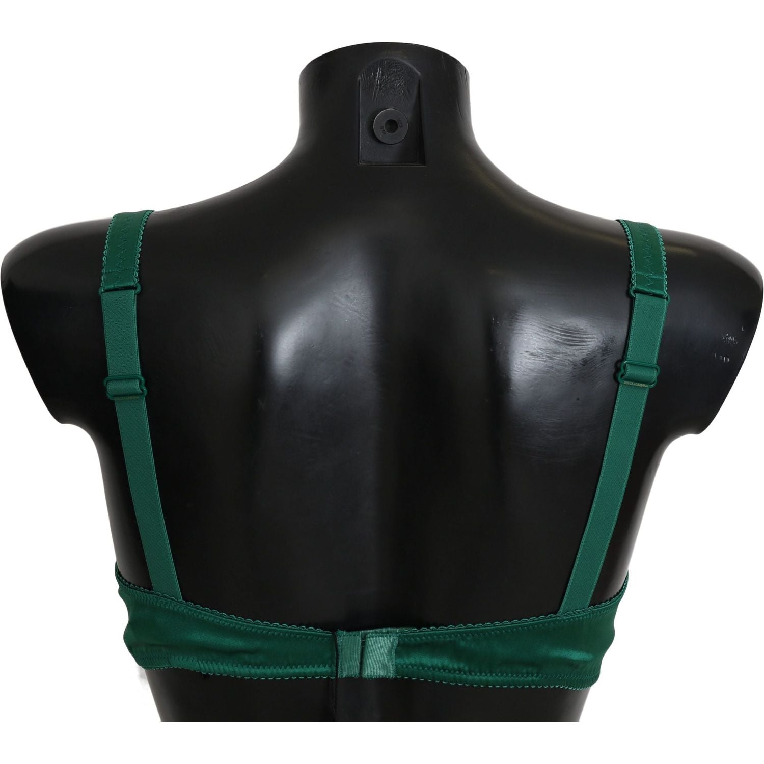 Dolce & Gabbana Green Silk Stretch Floral Lace Bra Underwear