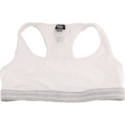 Dolce & Gabbana White Cotton Sport Stretch Bra Underwear