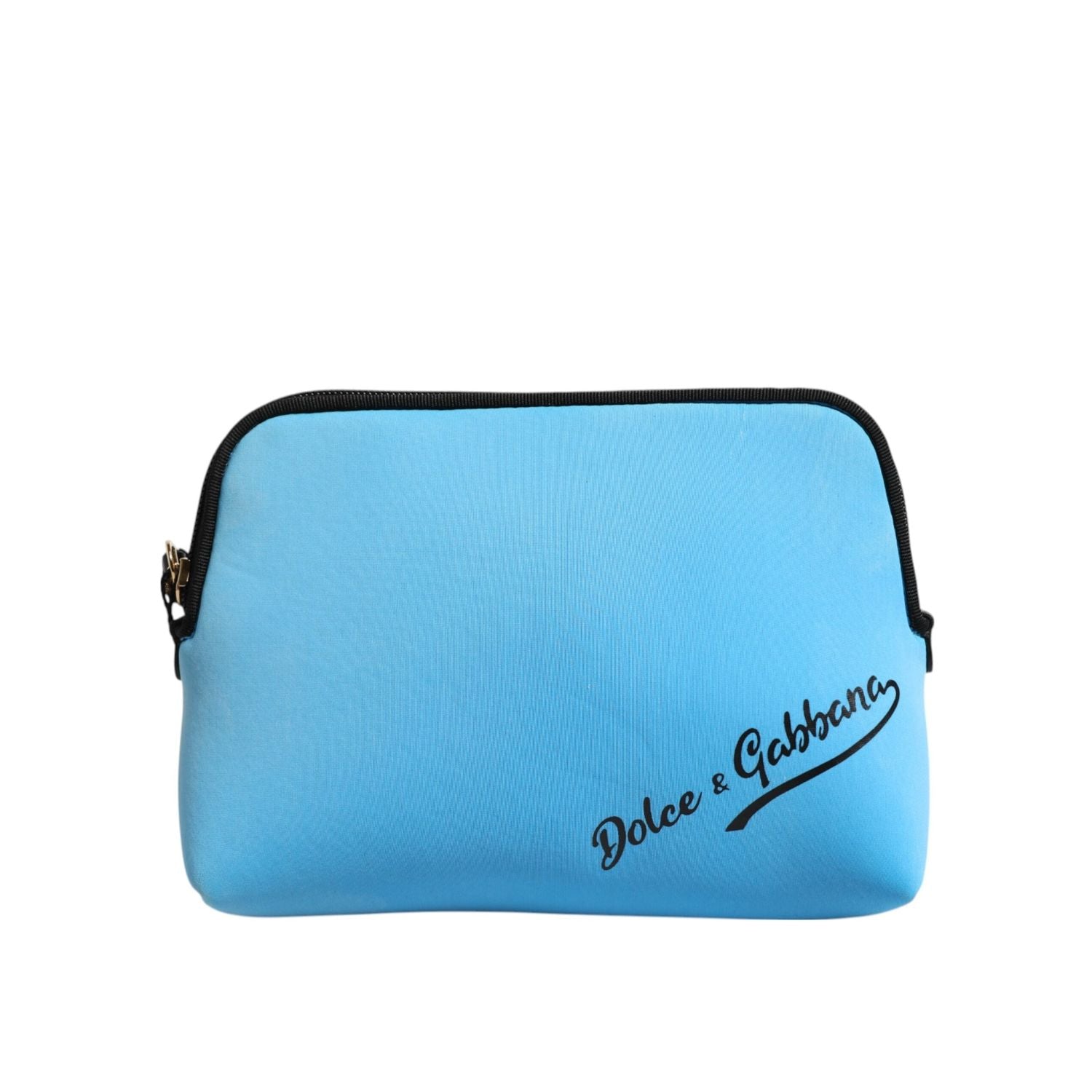 Dolce & Gabbana Blue Nylon DG Logo Print Clutch Zip Pouch Bag