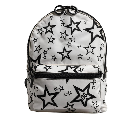 Dolce & Gabbana White DG Stars Print Nylon Travel Backpack Bag