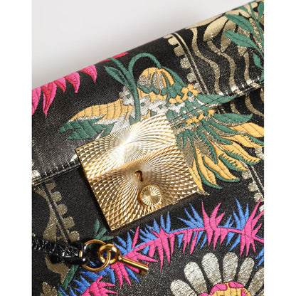 Dolce & Gabbana Multicolor Jacquard Floral Document Briefcase Bag