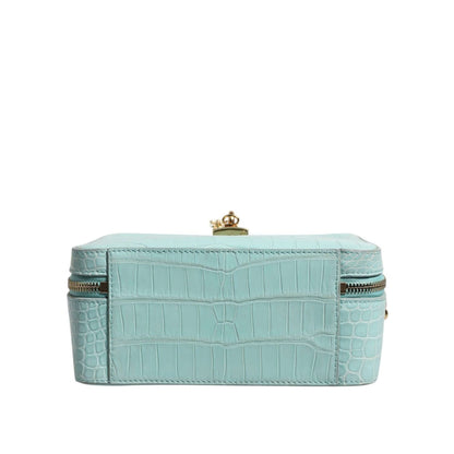 Dolce & Gabbana Mint Green Embossed Leather Padlock Shoulder Bag