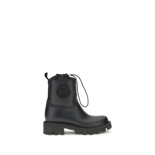 Moncler Black Rubber Lace-Up Boots
